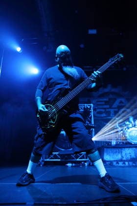 Tony Campos of the band Fear Factory at a concert at Huxleys Neue Welt in Berlin, September 17, 2026 Fear Factory Concert Berlin