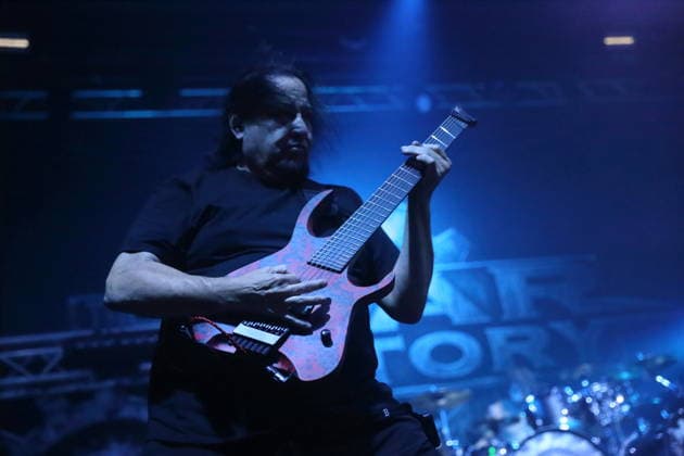 Dino Cazares of the band Fear Factory at a concert at Huxleys Neue Welt in Berlin, September 17, 2026 Fear Factory Concert Berlin