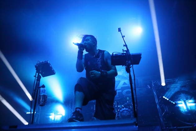 Milo Silvestro of the band Fear Factory at a concert at Huxleys Neue Welt in Berlin, September 17, 2026 Fear Factory Concert Berlin