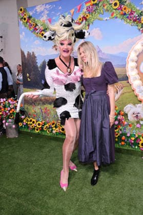 Olivia Jones and Larissa Marolt upon arrival at the RTL TV show HeidiFest by Heidi Klum at the Hofbräuhaus in Munich, September 17, 2026 Foto:xK.xKriegerx xFuturexImagex heidifest_6649