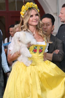 Heidi Klum with her dog Fritz upon arrival at the RTL TV show HeidiFest by Heidi Klum at the Hofbräuhaus in Munich, September 17, 2026 Foto:xK.xKriegerx xFuturexImagex heidifest_6779