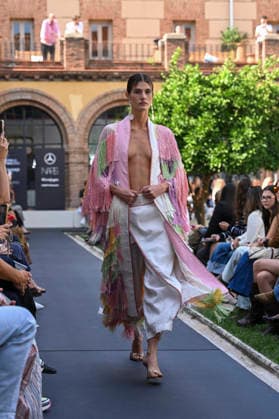 September 17, 2026, Madrid, Spain: A model parades with Odette Ãlvarez design during the Mercedes Benz Fashion Week Madrid at Cibeles Palace in Madrid. Madrid Spain  - ZUMAs197 20260917_aaa_s197_177 Copyright: xAtilanoxGarciax