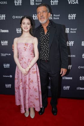 2026 Toronto International Film Festival - ˜Up Against It™ Premiere (L-R) Eden Hamilton and Antonio Banderas attend the red carpet for ˜Up Against It™ premiere during the 2026 Toronto International Film Festival (TIFF) at Roy Thomson Hall. on September 17, 2026 in Toronto, Canada. (Photo by Leonardo Ramirez Eyepix Group) Copyright: xLeonardoxRamirez xEyepixxGroupx LR17092026-00933