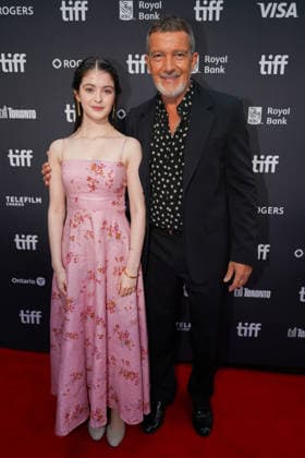 2026 Toronto International Film Festival - ˜Up Against It™ Premiere (L-R) Eden Hamilton and Antonio Banderas attend the red carpet for ˜Up Against It™ premiere during the 2026 Toronto International Film Festival (TIFF) at Roy Thomson Hall. on September 17, 2026 in Toronto, Canada. (Photo by Leonardo Ramirez Eyepix Group) Copyright: xLeonardoxRamirez xEyepixxGroupx LR17092026-00947
