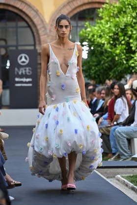 September 17, 2026, Madrid, Spain: A model parades with Odette Ãlvarez design during the Mercedes Benz Fashion Week Madrid at Cibeles Palace in Madrid. Madrid Spain  - ZUMAs197 20260917_aaa_s197_190 Copyright: xAtilanoxGarciax