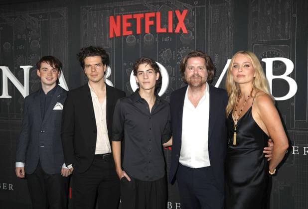 September 17, 2026, New York, New York, USA: Actors DAVID WEBSTER, GUS HALPER, JACOB TREMBLAY, ANNABELLEÃäWALLIS seen wearing a dress by Ulla Johnson and director JANUS METZ at the Netflix New York Special Screening of Unabomber held at Metrograph. New York USA  - ZUMAk03_ 20260917_zaf_k03_080 Copyright: xNancyxKaszermanx