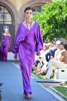 September 17, 2026, Madrid, Spain: A model parades with Malone design during the Mercedes Benz Fashion Week Madrid at Cibeles Palace in Madrid. Madrid Spain  - ZUMAs197 20260917_aaa_s197_230 Copyright: xAtilanoxGarciax