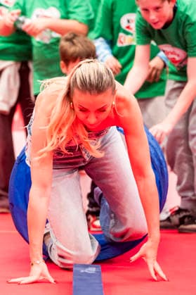 ABB CHILDREN S DAY: Anna Carina Woitschack in the crawl tunnel at the Children s Day event at Atelier Gardens Berlin on September 17, 2026