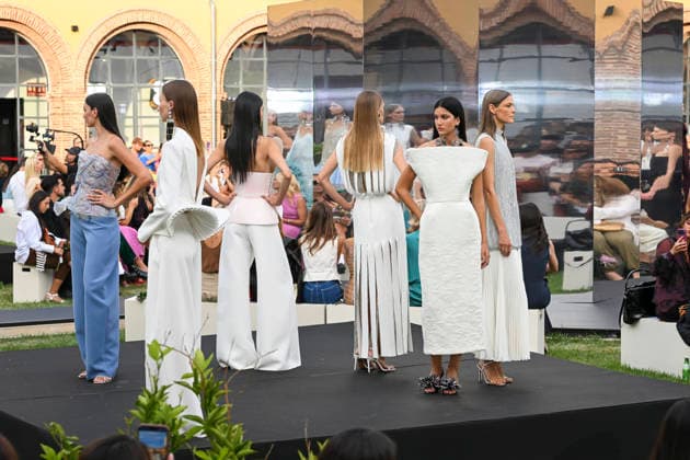 September 17, 2026, Madrid, Spain: A model parades with Isabel Sanchis design during the Mercedes Benz Fashion Week Madrid at Cibeles Palace in Madrid. Madrid Spain  - ZUMAs197 20260917_aaa_s197_264 Copyright: xAtilanoxGarciax