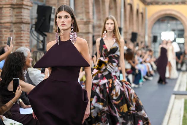 September 17, 2026, Madrid, Spain: A model parades with Isabel Sanchis design during the Mercedes Benz Fashion Week Madrid at Cibeles Palace in Madrid. Madrid Spain  - ZUMAs197 20260917_aaa_s197_268 Copyright: xAtilanoxGarciax