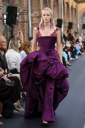 September 17, 2026, Madrid, Spain: A model parades with Isabel Sanchis design during the Mercedes Benz Fashion Week Madrid at Cibeles Palace in Madrid. Madrid Spain  - ZUMAs197 20260917_aaa_s197_283 Copyright: xAtilanoxGarciax