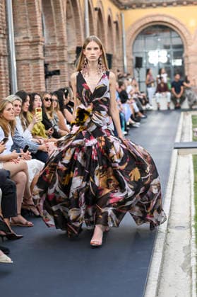 September 17, 2026, Madrid, Spain: A model parades with Isabel Sanchis design during the Mercedes Benz Fashion Week Madrid at Cibeles Palace in Madrid. Madrid Spain  - ZUMAs197 20260917_aaa_s197_301 Copyright: xAtilanoxGarciax