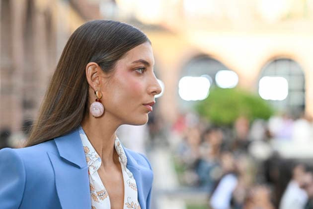 September 17, 2026, Madrid, Spain: A model parades with Isabel Sanchis design during the Mercedes Benz Fashion Week Madrid at Cibeles Palace in Madrid. Madrid Spain  - ZUMAs197 20260917_aaa_s197_384 Copyright: xAtilanoxGarciax
