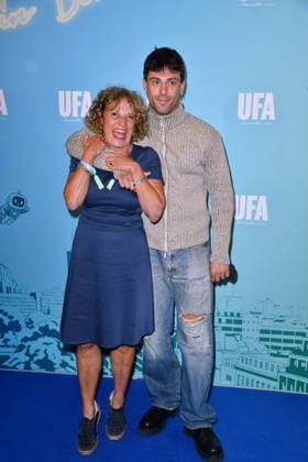 UFA Back in Berlin Reception: Adriana Altaras with her son Aaron Altaras on the blue carpet at the UFA Back in Berlin reception at BE YOND OFFICE in Berlin on September 17, 2026 Copyright: xEventpressxBerndtx