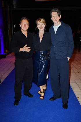 UFA Back in Berlin Reception: Trystan Puetter, Heike Makatsch, and Sabin Tambrea on the Blue Carpet at the UFA Back in Berlin Reception at BE YOND OFFICE in Berlin on September 17, 2026 Copyright: xEventpressxBerndtx