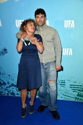 Adriana Altaras with her son Aaron Altaras at the UFA Back reception at the BE YOND OFFICE in Berlin on September 17, 2026