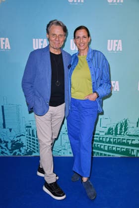 Wolfgang Bahro and Ulrike Frank at the UFA Back reception at BE YOND OFFICE in Berlin on September 17, 2026