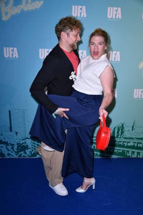 Knud Riepen and Gisa Flake at the UFA Back reception at the BE YOND OFFICE in Berlin on September 17, 2026