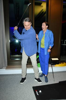 Wolfgang Bahro and Ulrike Frank at the UFA Back reception at BE YOND OFFICE in Berlin on September 17, 2026