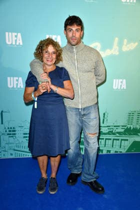 Adriana Altaras with her son Aaron Altaras at the UFA Back reception at BE YOND OFFICE in Berlin on September 17, 2026