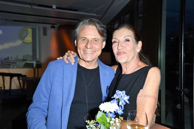 Wolfgang Bahro and Katy Karrenbauer at the UFA Back reception at BE YOND OFFICE in Berlin on September 17, 2026