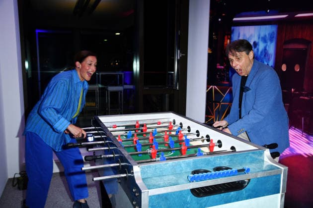 Wolfgang Bahro and Ulrike Frank at the UFA Back reception at BE YOND OFFICE in Berlin on September 17, 2026