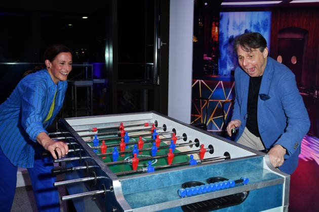 Wolfgang Bahro and Ulrike Frank at the UFA Back reception at BE YOND OFFICE in Berlin on September 17, 2026