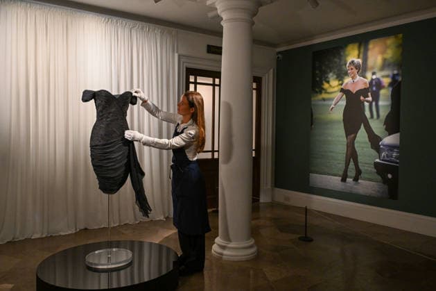 Exclusive unveiling of Princess Diana™s Revenge Dress at Sotheby™s London. One of the most legendary fashion items in modern history is exhibited for the first time since 1997. The iconic black silk evening dress was designed by Christina Stambolian and famously worn by Diana, Princess of Wales, at the Serpentine Gallery in 1994 When: 18 Sep 2026 Credit: Cover Images EDITORIAL USE ONLY. NOT FOR USE BY NEWSPAPERS BASED IN THE UK. Copyright: xx coverimg56031629