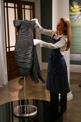 Exclusive unveiling of Princess Diana™s Revenge Dress at Sotheby™s London. One of the most legendary fashion items in modern history is exhibited for the first time since 1997. The iconic black silk evening dress was designed by Christina Stambolian and famously worn by Diana, Princess of Wales, at the Serpentine Gallery in 1994 When: 18 Sep 2026 Credit: Cover Images EDITORIAL USE ONLY. NOT FOR USE BY NEWSPAPERS BASED IN THE UK. Copyright: xx coverimg56031635