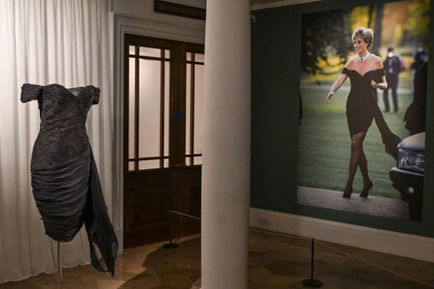 Exclusive unveiling of Princess Diana™s Revenge Dress at Sotheby™s London. One of the most legendary fashion items in modern history is exhibited for the first time since 1997. The iconic black silk evening dress was designed by Christina Stambolian and famously worn by Diana, Princess of Wales, at the Serpentine Gallery in 1994 When: 18 Sep 2026 Credit: Cover Images EDITORIAL USE ONLY. NOT FOR USE BY NEWSPAPERS BASED IN THE UK. Copyright: xx coverimg56031630