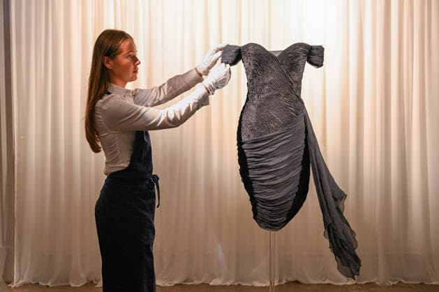 Exclusive unveiling of Princess Diana™s Revenge Dress at Sotheby™s London. One of the most legendary fashion items in modern history is exhibited for the first time since 1997. The iconic black silk evening dress was designed by Christina Stambolian and famously worn by Diana, Princess of Wales, at the Serpentine Gallery in 1994 When: 18 Sep 2026 Credit: Cover Images EDITORIAL USE ONLY. NOT FOR USE BY NEWSPAPERS BASED IN THE UK. Copyright: xx coverimg56031633