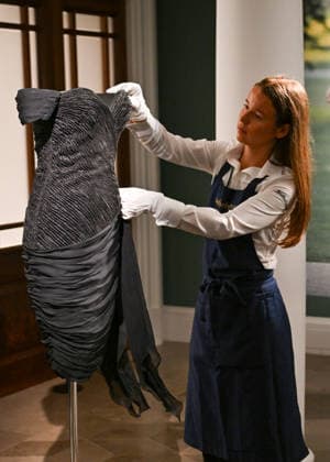 Exclusive unveiling of Princess Diana™s Revenge Dress at Sotheby™s London. One of the most legendary fashion items in modern history is exhibited for the first time since 1997. The iconic black silk evening dress was designed by Christina Stambolian and famously worn by Diana, Princess of Wales, at the Serpentine Gallery in 1994 When: 18 Sep 2026 Credit: Cover Images EDITORIAL USE ONLY. NOT FOR USE BY NEWSPAPERS BASED IN THE UK. Copyright: xx coverimg56031634