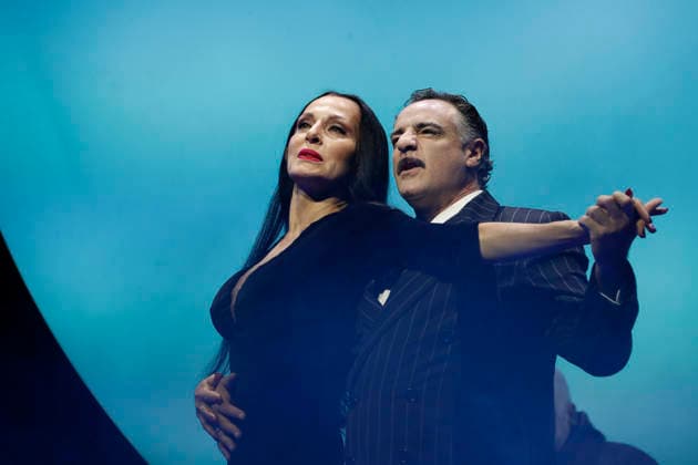 September 18, 2026, Madrid, Community Of Madrid, Spain: Cast members perform on stage during a media preview of two musical numbers from La Familia Addams: El Musical (The Addams Family: The Musical) at the Teatro Calderon on Friday, September 18, 2026, in Madrid, Spain. The exclusive press photocall showcased the vibrant and highly anticipated unconventional comedy, which brings the macabre and beloved Addams family to life with spectacular, life-sized set designs. Offering a tragicomic twist as Wednesday Addams falls in love with a normal boy, the production blends grand orchestral parodies, dark humor, and a surprisingly emotional core about teenage love and acceptance, putting traditional showbusiness cliches under the microscope wi - ZUMAo127 20260918_zep_o127_064 Copyright: xHugoxOrtunox