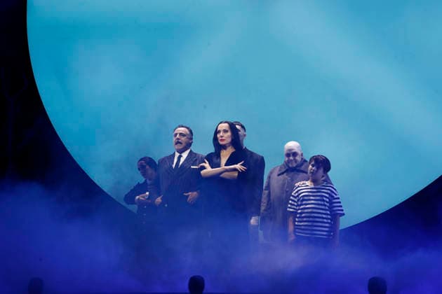 September 18, 2026, Madrid, Community Of Madrid, Spain: Cast members perform on stage during a media preview of two musical numbers from La Familia Addams: El Musical (The Addams Family: The Musical) at the Teatro Calderon on Friday, September 18, 2026, in Madrid, Spain. The exclusive press photocall showcased the vibrant and highly anticipated unconventional comedy, which brings the macabre and beloved Addams family to life with spectacular, life-sized set designs. Offering a tragicomic twist as Wednesday Addams falls in love with a normal boy, the production blends grand orchestral parodies, dark humor, and a surprisingly emotional core about teenage love and acceptance, putting traditional showbusiness cliches under the microscope wi - ZUMAo127 20260918_zep_o127_076 Copyright: xHugoxOrtunox