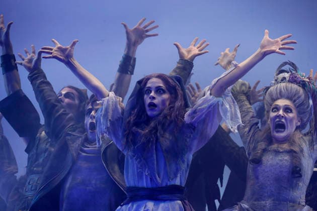 September 18, 2026, Madrid, Community Of Madrid, Spain: Cast members perform on stage during a media preview of two musical numbers from La Familia Addams: El Musical (The Addams Family: The Musical) at the Teatro Calderon on Friday, September 18, 2026, in Madrid, Spain. The exclusive press photocall showcased the vibrant and highly anticipated unconventional comedy, which brings the macabre and beloved Addams family to life with spectacular, life-sized set designs. Offering a tragicomic twist as Wednesday Addams falls in love with a normal boy, the production blends grand orchestral parodies, dark humor, and a surprisingly emotional core about teenage love and acceptance, putting traditional showbusiness cliches under the microscope wi - ZUMAo127 20260918_zep_o127_055 Copyright: xHugoxOrtunox
