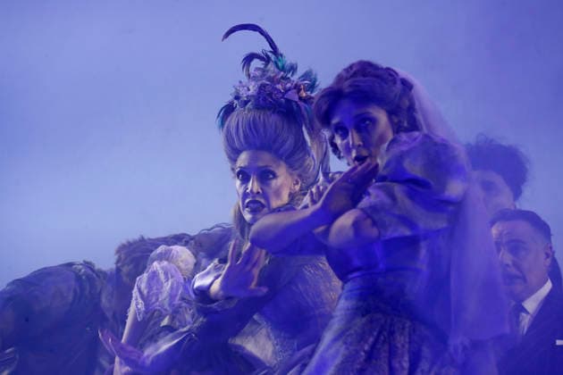 September 18, 2026, Madrid, Community Of Madrid, Spain: Cast members perform on stage during a media preview of two musical numbers from La Familia Addams: El Musical (The Addams Family: The Musical) at the Teatro Calderon on Friday, September 18, 2026, in Madrid, Spain. The exclusive press photocall showcased the vibrant and highly anticipated unconventional comedy, which brings the macabre and beloved Addams family to life with spectacular, life-sized set designs. Offering a tragicomic twist as Wednesday Addams falls in love with a normal boy, the production blends grand orchestral parodies, dark humor, and a surprisingly emotional core about teenage love and acceptance, putting traditional showbusiness cliches under the microscope wi - ZUMAo127 20260918_zep_o127_056 Copyright: xHugoxOrtunox