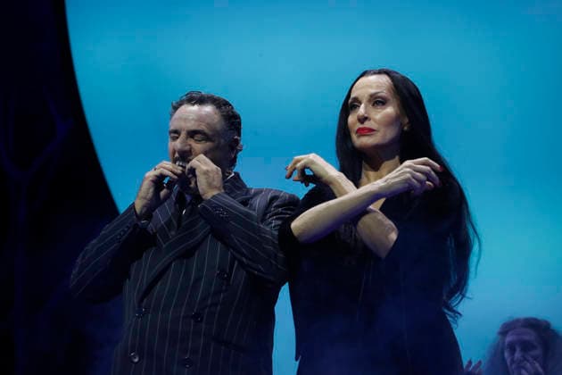 September 18, 2026, Madrid, Community Of Madrid, Spain: Cast members perform on stage during a media preview of two musical numbers from La Familia Addams: El Musical (The Addams Family: The Musical) at the Teatro Calderon on Friday, September 18, 2026, in Madrid, Spain. The exclusive press photocall showcased the vibrant and highly anticipated unconventional comedy, which brings the macabre and beloved Addams family to life with spectacular, life-sized set designs. Offering a tragicomic twist as Wednesday Addams falls in love with a normal boy, the production blends grand orchestral parodies, dark humor, and a surprisingly emotional core about teenage love and acceptance, putting traditional showbusiness cliches under the microscope wi - ZUMAo127 20260918_zep_o127_071 Copyright: xHugoxOrtunox