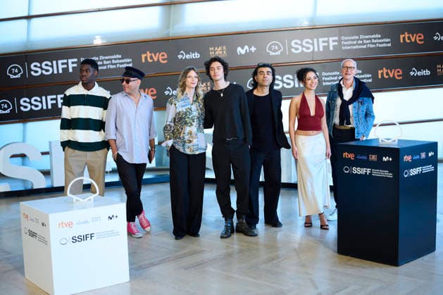 September 18, 2026, Madrid, Madrid, Spain: Fatih Akin, Eren M. Go¼vercin, Mariam Dawoud, Carlotta von Falkenhayn, Gabriel-Winner Amorin, Herman Weigel, Malakoff Kowalski attended Geister Photocall during 74th San Sebastian International Film Festival at Kursaal Palace on September 18, 2026 in Donostia San Sebastian, Spain Madrid Spain - ZUMAg15_ 20260918_zaf_g15_025 Copyright: xJackxAbuinx