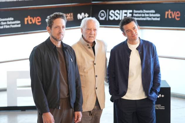Actor Orlando Bloom and Director Werner Herzog at photocall film Bucking Fastard during the 74nd San Sebastian Film Festival in San Sebastian, Spain, on Wednesday , 18 September, 2026. Cordon Press 