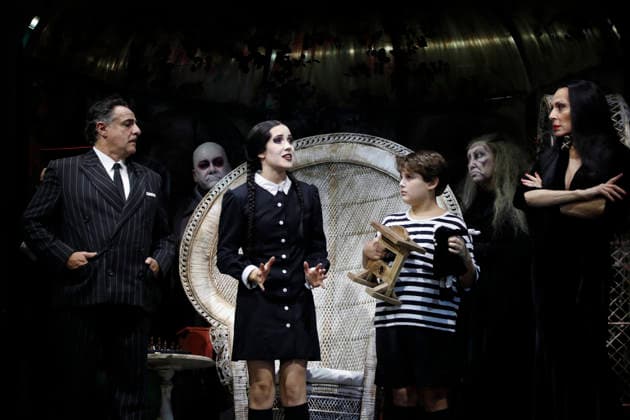 September 18, 2026, Madrid, Spain: Cast members perform on stage during a media preview of two musical numbers from La Familia Addams: El Musical (The Addams Family: The Musical) at the Teatro Calderon in Madrid, Spain. The exclusive press photocall showcased the vibrant and highly anticipated unconventional comedy, which brings the macabre and beloved Addams family to life with spectacular, life-sized set designs. Madrid Spain - ZUMAo127 20260918_zep_o127_029 Copyright: xHugoxOrtunox