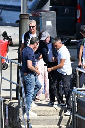 King Juan Carlos Goes Sailing with the Zuritas in Sanxenxo King Juan Carlos boarding a boat on September 18, 2026, in Madrid, Spain FAMILY ROYALTY KING ZURITA BOAT OR Sanxenxo Sanxenxo Spain  Copyright: xOscarxOrtizx 7784007
