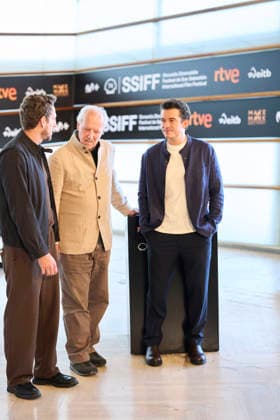 September 18, 2026, Madrid, Madrid, Spain: Orlando Bloom, Ariel Leon Isacovitch, Werner Herzog attended Bucking Fastard Photocall during 74th San Sebastian International Film Festival at Kursaal Palace on September 18, 2026 in Donostia San Sebastian, Spain Madrid Spain - ZUMAg15_ 20260918_zaf_g15_058 Copyright: xJackxAbuinx