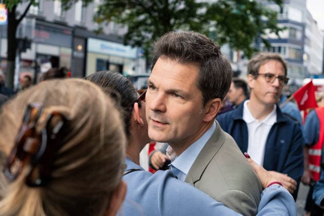 Berlin, September 18, 2026: The Berlin SPD’s campaign wrap-up event with Steffen Krach ahead of the upcoming election for the House of Representatives on September 20, 2026, at Stuttgarter Platz on Wilmersdorfer Straße