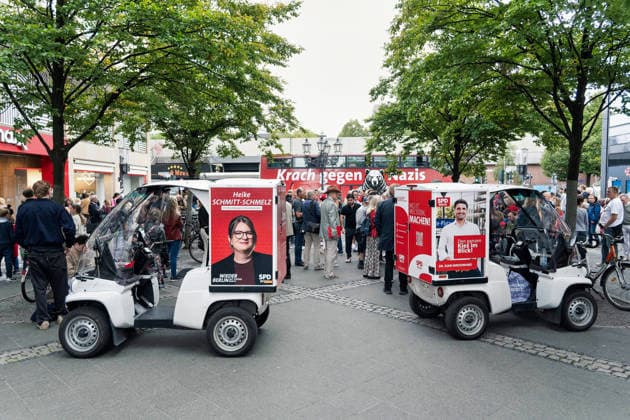 Berlin, September 18, 2026: The Berlin SPD’s campaign wrap-up event featuring Steffen Krach ahead of the upcoming House of Representatives election on September 20, 2026, at Stuttgarter Platz on Wilmersdorfer Straße