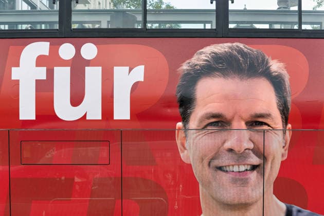 Berlin, September 18, 2026: The Berlin SPD’s campaign wrap-up event featuring Steffen Krach ahead of the upcoming House of Representatives election on September 20, 2026, at Stuttgarter Platz on Wilmersdorfer Straße