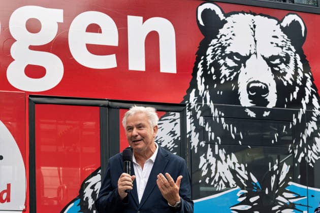 Berlin, September 18, 2026: The Berlin SPD wraps up its campaign with Steffen Krach ahead of the upcoming House of Representatives election on September 20, 2026, at Stuttgarter Platz on Wilmersdorfer Straße; Klaus Wowereit is in attendance.