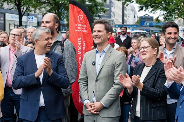 Berlin, September 18, 2026: The Berlin SPD s campaign wrap-up event with Steffen Krach ahead of the upcoming House of Representatives election on September 20, 2026, at Stuttgarter Platz on Wilmersdorfer Straße; Raed Saleh