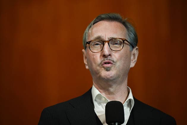 Press conference to introduce the designated artistic director of the Salzburg Festival at the Großes Festspielhaus in Salzburg, photographed on September 18, 2026. The photo shows the designated artistic director of the Salzburg Festival, effective January 1, 2027, the Belgian Peter de Caluwe, in a portrait from 2026. Press c