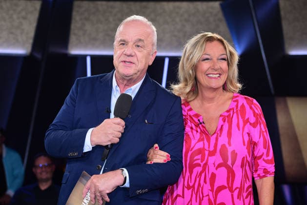Hubertus Meyer Burckhardt and Bettina Tietjen during the NDR Talk Show on September 18, 2026, at NDR Studio Lokstedt in Hamburg, Germany; NDR Talk Show in Hamburg, Germany