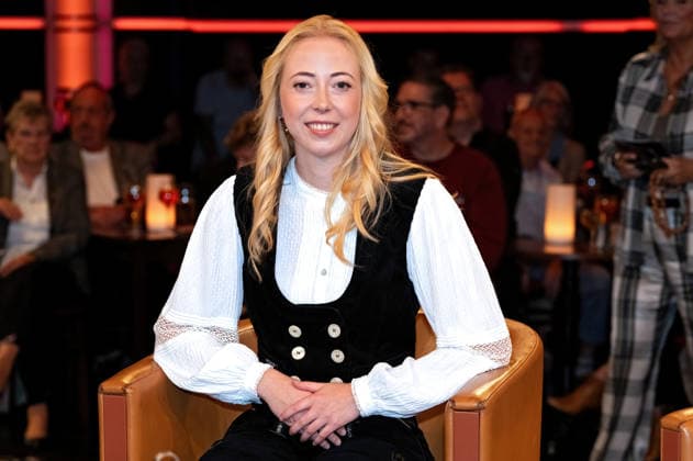 MDR Riverboat roofer Dinah Metzner during the taping of the MDR talk show Riverboat on September 18, 2026, at Mediacity Leipzig 20260918ADO0102
